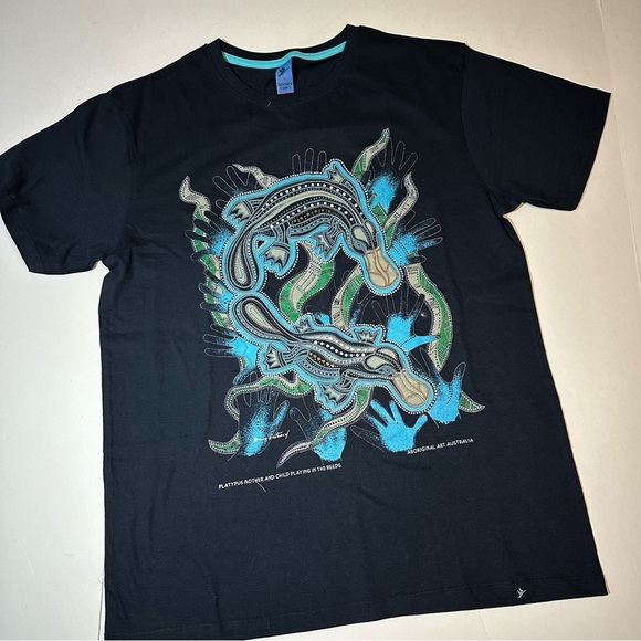 Vtg Y2K Gooses Platypus T Shirt Australian Aboriginal Art Danny Eastwood - Picture 1 of 7